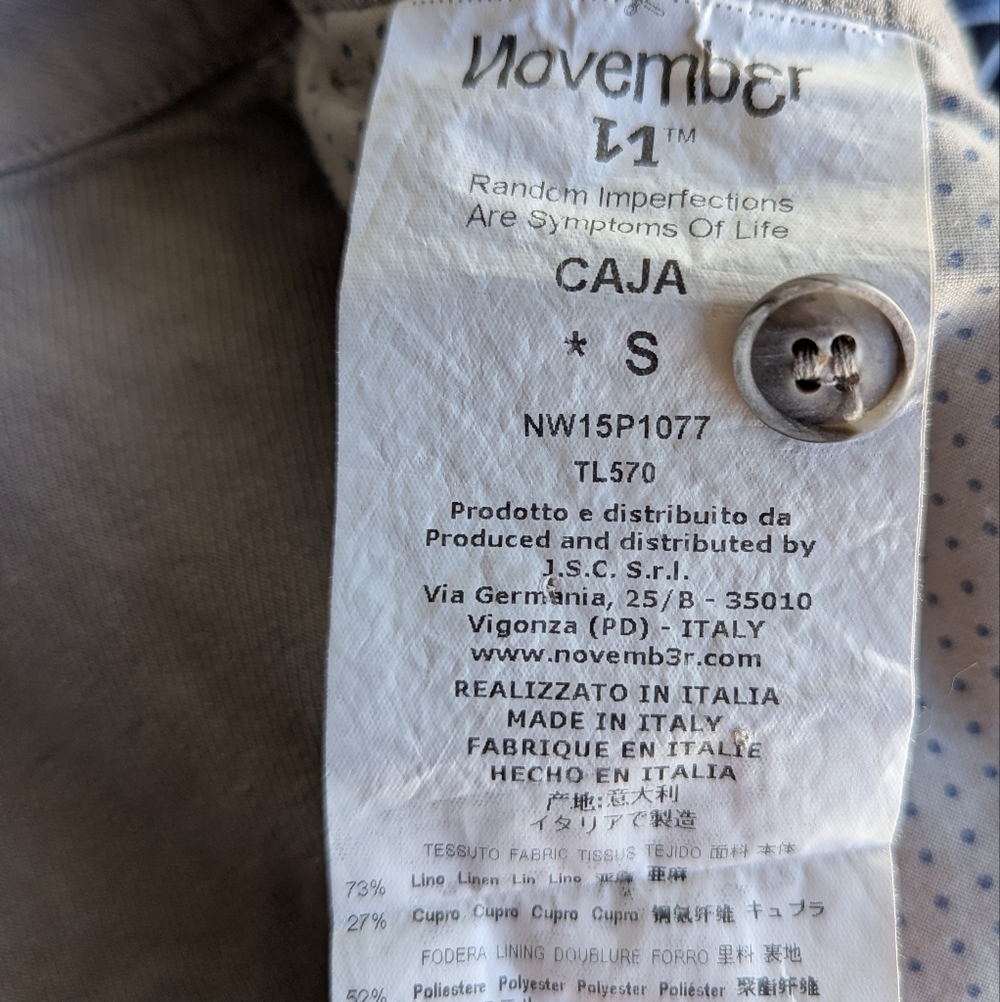 November 11 Taupe Khaki Linen Cupro Drop Crotch Bermuda Shorts Size Small - Picture 7 of 9